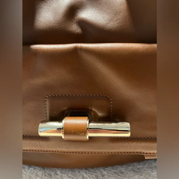 JIMMY CHOO Justine Handbag/Tote Brown/Tan Leather Shoulder Bag - Picture 15 of 16